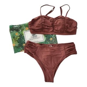 Cupshe Dusty Pink Ruched Bikini